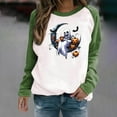 thumbnail image 1 of HOOJT Halloween Sweatshirts for Women Oversized Loose Long Sleeve Shirts Fall Round-Neck Blouses Cute Funny Printed Sweaters Crewneck Pullover Top Halloween Costumes, 1 of 8