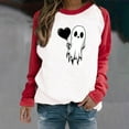 thumbnail image 1 of HOOJT Halloween Sweatshirts for Women Oversized Loose Long Sleeve Shirts Fall Round-Neck Blouses Cute Funny Printed Sweaters Crewneck Pullover Top Halloween Costumes, 1 of 7