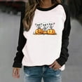thumbnail image 1 of HOOJT Halloween Sweatshirts for Women Oversized Loose Long Sleeve Shirts Fall Round-Neck Blouses Cute Funny Printed Sweaters Crewneck Pullover Top Halloween Costumes, 1 of 8