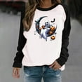 thumbnail image 1 of HOOJT Halloween Sweatshirts for Women Oversized Loose Long Sleeve Shirts Fall Round-Neck Blouses Cute Funny Printed Sweaters Crewneck Pullover Top Halloween Costumes, 1 of 8