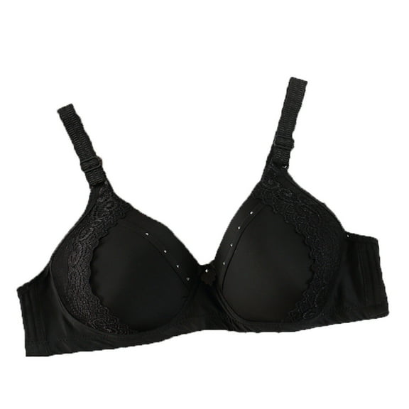 HOOJT Large Size Underwear Women's Thin Style Wireless Bras Middle-Aged and Elderly Bra Comfortable Gathering Anti-sagging Bralette