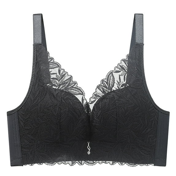 HOOJT Women's Bras Solid Color Lace Wireless Bra Breast Adjustment Underwear Lace Bra Breathable Bralette Underwears