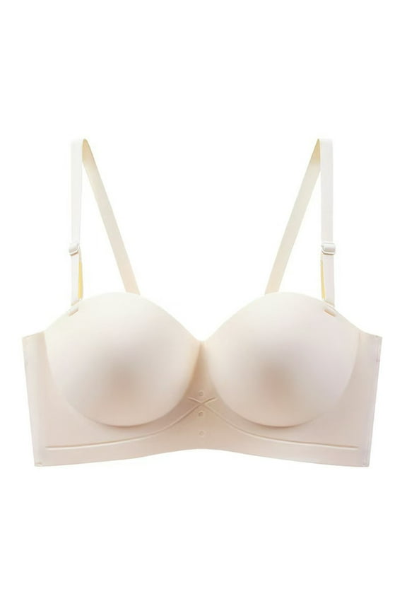 Women's Bras Solid Color Thin Wireless Bra Fixed Cup Latex Soft Support Gathered Underwear Everyday Bras
