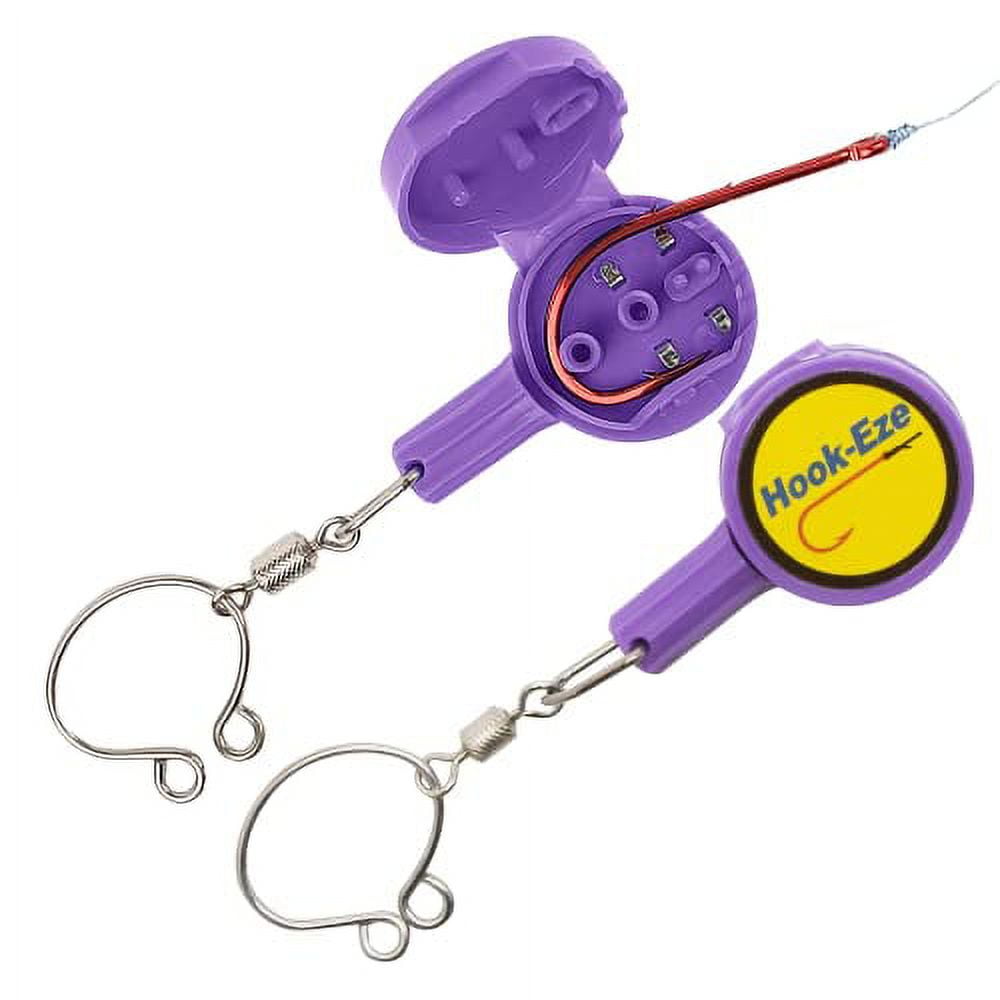 HOOK-EZE Fishing Knot Tying Tool, Standard Size - Safety Device & Line  Cutter - Multifunctional Fishing Accessories - Fishing Cover Hooks - Fully  Rigged - Purple 