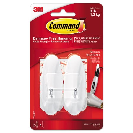 Command Medium Wall Hook - Adhesive, Multicolor - M Size