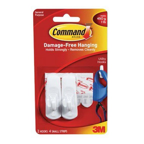 3M Wall Hook Small Hld - Holds 1 Lb - Plastic, Multicolor
