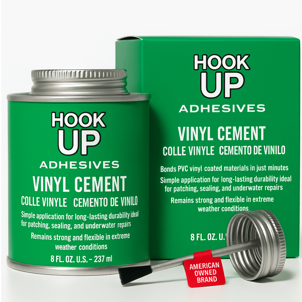 HOOK UP Vinyl Cement Glue  8oz Waterproof Adhesive for Pool Liners, Inflatables