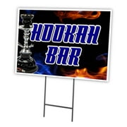 HOOKAH BAR 18"x24" Yard Sign & Stake | Advertise Your Business | Stake Included Image On Front Only | Made in The USA