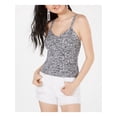 thumbnail image 1 of HOOKED UP $34 Womens New Gray Printed Spaghetti Strap Tank Top M Juniors B+B, 1 of 2