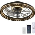 thumbnail image 1 of HOOMEDELIER 19" Flush Mount Ceiling Fan with Light - Low Profile Indoor Caged Fan with Tri-Color Dimming,7 Blades, Remote Control & Timer, 1 of 14