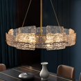 thumbnail image 1 of HOOMEDELIER 23.6 inch Modern Luxury Gold Ripple Glass Chandelier 6 Light Pendant Fixture for Living Room Kitchen Island, 1 of 20