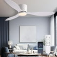 thumbnail image 1 of HOOMEDELIER 52" Modern Reversible Ceiling Fan with Light Remote/App Control,3-Blade Dimmable Flush Mount Ceiling Fan for for Bedroom, Living Room-White, 1 of 9