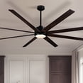 thumbnail image 1 of HOOMEDELIER 84 in. Indoor Black Industrial Large Ceiling Fans with Dimmable Led Lights and Remote Control, 1 of 20
