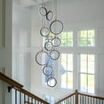 thumbnail image 1 of HOOMEDELIER Modern Foyer Chandeliers for High Ceilings LED Chandelier and Remote/App Control ,10-Light Dimmable Pendant Light with Adjustable Rings, 1 of 15