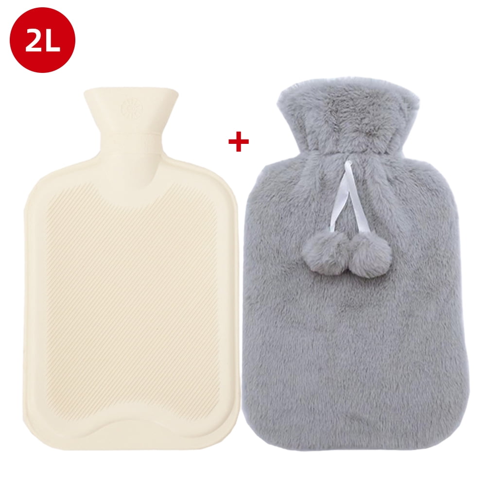 HOOMEEZY Hot Water Bottle with Cover, 2L Hot Water Bag for Menstrual