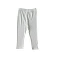 thumbnail image 1 of HOOMEUMY Boy's Ribbed Leggings Stretchy Slim Fit Pants Comfortable Trousers High Waist Workout Yoga Leggings Black White 120, 1 of 2
