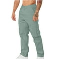 thumbnail image 1 of HOOMEUMY Cargo Pants for Men Jogging Cool Pant Elastic Waist Trousers Straight Fit Full-length Pants Casual Regular Fit Solid Color Workout Athletic Joggers Multi Pocket Outdoor FashionⓐArmy Green L, 1 of 6