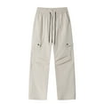 thumbnail image 1 of HOOMEUMY Casual Cargo Sweatpants Men Elastic Waist Drawstring Loose Pants Active Workout Jogger Pants with Multi Pockets Khaki 16, 1 of 7
