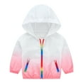 thumbnail image 1 of HOOMEUMY Child Hoodie Jacket 2025 Trendy Ombre Blouses Crew Neck Jackets Sun Protection Design Casual Workout Long Sleeve Clothes Pink 150, 1 of 3