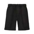 thumbnail image 1 of HOOMEUMY Child Youth Boys Solid Color Shorts Summer Beach Knee Length Elastic Waist Lightweight Breathable Shorts with Pockets Black 5-6 Years, 1 of 2