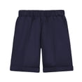 thumbnail image 1 of HOOMEUMY Child Youth Boys Solid Color Shorts Summer Beach Knee Length Elastic Waist Lightweight Breathable Shorts with Pockets Blue 2-3 Years, 1 of 2