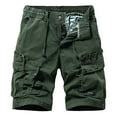 thumbnail image 1 of HOOMEUMY Men's Cargo Shorts Summer Straight Pockets D string Multi-Pockets Knee Length Loose Fit Army Green 10, 1 of 4