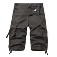 thumbnail image 1 of HOOMEUMY Men's Summer Cargo Shorts Multi-Pockets Loose Fit Straight Capri Pants with Belt Outdoor Athletic Cargo Shorts for Men Dark Gray 12, 1 of 5