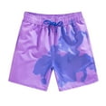 thumbnail image 1 of HOOMEUMY Color Changing Swim Trunks for Men Swim Shorts for Men Quick Dry Beach Shorts Men's Summer Board Shorts with Pockets Bathing Suits Men Swimwear Purple 8, 1 of 2