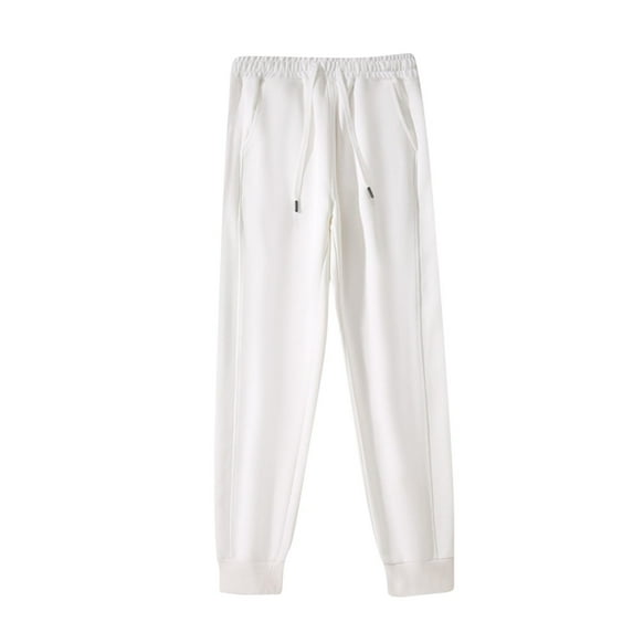 HOOMEUMY Corduroy Pants Men Cargo Cotton Sweatpants Wide Leg Outdoor Pants Loose Fit Baggy Sweatpants with Pockets White 10
