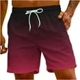 thumbnail image 1 of HOOMEUMY Gradient Drawstring Swim Trunks for Men Quick Dry Beach Shorts with Mesh Lining Green Bathing Suits Side Pockets Summer Swimwear Red M, 1 of 9