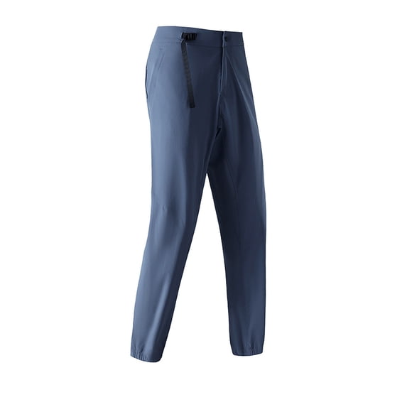 HOOMEUMY Men Casual Pants Fashion Hiking Pants Waterproof Windbreaker Pant with Zipper Pockets Outdoor Fishing Camping (Blue,S)