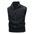 thumbnail image 1 of HOOMEUMY Men Zip Up Sleeveless Waistcoat Jacket Fall Stylish Casual Hiking Active Outdoor Waistcoat Outerwear (Black,XXL）, 1 of 9