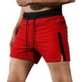 thumbnail image 1 of HOOMEUMY Men's 2-In-1 Workout Shorts with Zipper Pockets Lightweight Quick Dry Athletic Shorts for Running Training Gym Sports Red XL, 1 of 4