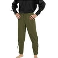 thumbnail image 1 of HOOMEUMY Men's Ankle Banded Cuff Renaissance Pants Medieval Stylish Trousers Pirate Cosplay Costume with Drawstrings Green XXXL, 1 of 7