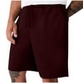 thumbnail image 1 of HOOMEUMY Men's Basic Fleece Sweatpants Shorts Drawstring Elastic Waist Gym Workout Shorts with Pockets Red XXXL, 1 of 5