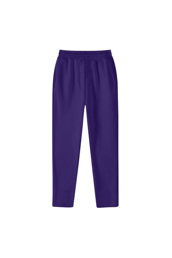 Men's Basic Solid Sweatpants - Casual Elastic Waist Active Athletic Workout Joggers Comfy Lounge Pants with Pockes Purple 8
