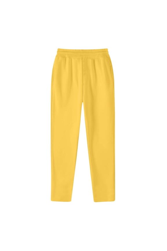 Men's Basic Solid Sweatpants - Casual Elastic Waist Active Athletic Workout Joggers Comfy Lounge Pants with Pockes Yellow 6