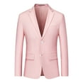 thumbnail image 1 of HOOMEUMY Men's Blazer Double Button Slim Fit Suit Jacket Classic Solid Business Formal Wedding Party Work Blazer Pink XL, 1 of 7