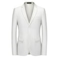 thumbnail image 1 of HOOMEUMY Men's Blazer Double Button Slim Fit Suit Jacket Classic Solid Business Formal Wedding Party Work Blazer White XXXXXXL, 1 of 7