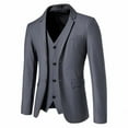 thumbnail image 1 of HOOMEUMY Men's Blazer Slim Fit Single Button Suit Jacket Business Wedding Party Formal Coat Office Work Wear Solid Color Long Sleeve Outwear Blazer Gray L, 1 of 3