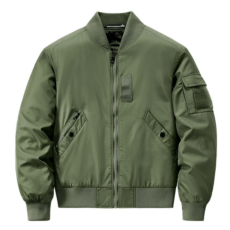 HOOMEUMY Men's Bomber Jacket Lightweight Zipper Flight Jacket