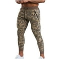 thumbnail image 1 of HOOMEUMY Men's Camouflage Jogger Pants Elastic Waist Drawstring Sweatpants Workout Training Trousers Side Pockets Skinny Fit Gym Running Fitness Camouflage M, 1 of 5