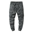 thumbnail image 1 of HOOMEUMY Men's Cargo Pants Jogger Pants Elastic Waist Drawstring Trousers Multi Pocket Slim Fit Comfy Sport Workout Pants Gray XL, 1 of 7