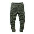 thumbnail image 1 of HOOMEUMY Men's Cargo Pants Loose Fit Drawstring Trousers Multi-Pocket Work Pants Classic Solid Outdoor Trousers Army Green L, 1 of 3