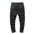 thumbnail image 1 of HOOMEUMY Men's Cargo Pants Loose Fit Drawstring Trousers Multi-Pocket Work Pants Classic Solid Outdoor Trousers Black L, 1 of 9