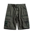 thumbnail image 1 of HOOMEUMY Men's Cargo Shorts Bermuda Camouflage Pockets Multi-Pockets Stretch Loose Fit Summer Beach Shorts Green XL, 1 of 4
