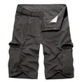 thumbnail image 1 of HOOMEUMY Men's Cargo Shorts Cotton Baggy Straight Military Work Shorts with Pockets Plus Size Black Gray Army Green Gray M, 1 of 3