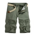 thumbnail image 1 of HOOMEUMY Men's Cargo Shorts Cotton Multi-Pocket Bermuda Shorts Straight Fit Breathable Stretch Summer Beach Shorts Green XXXL, 1 of 3