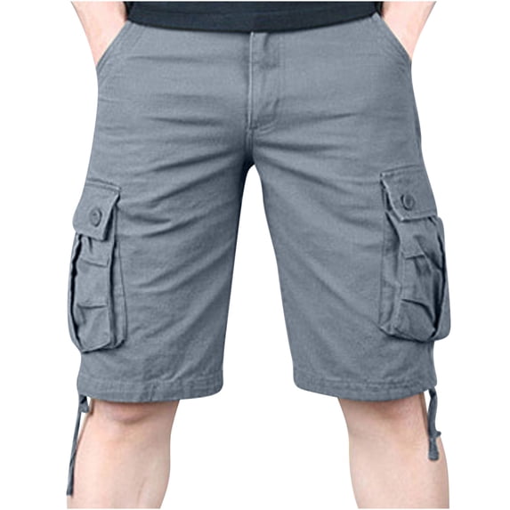 HOOMEUMY Men's Cargo Shorts Loose Fit Multi-Pocket Straight Breathable Quick Dry Workout Summer Short Pants Black Gray XXXXXL