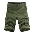 thumbnail image 1 of HOOMEUMY Men's Cargo Shorts Loose Fit Multi-Pockets Outdoor Straight Casual Breathable Quick Dry Summer Short Pants Green L, 1 of 4